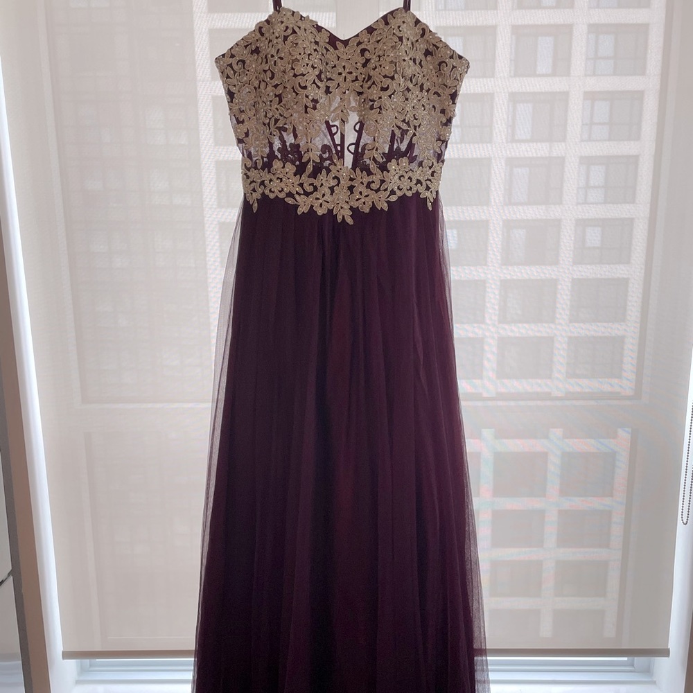 Strapless Burgundy Corset Dress